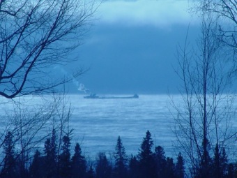 Freighter on Superior photographed from County 7 Home